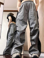 Korean Hip Hop Harajuku Streetwear Lady's Wide Leg Jogger Sweatpants