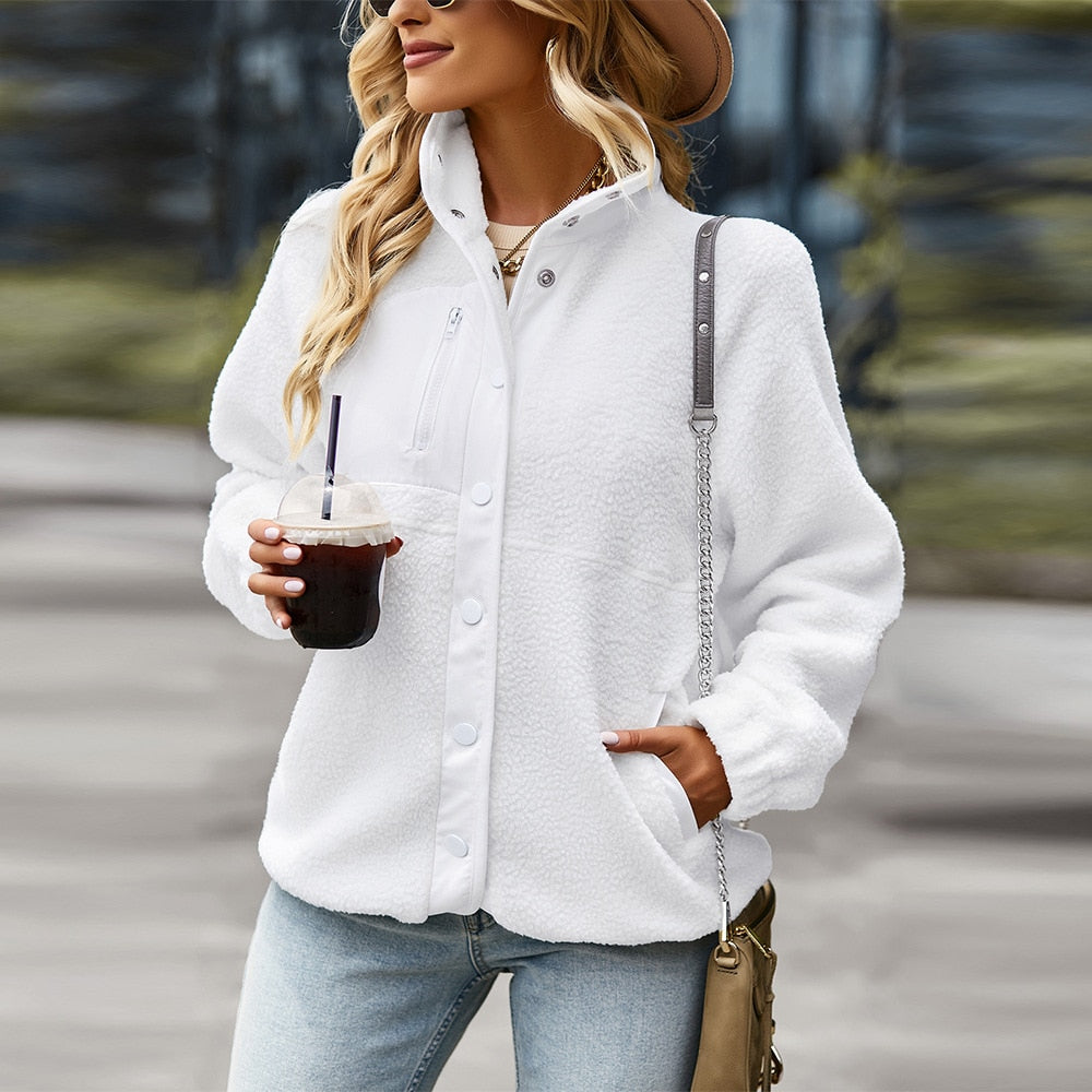 DressBetty - Turn Down Collar Patchwork Jacket