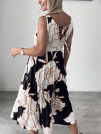 Luna Aesthetic Stylish Floral Print Dress Chic Silhouette Collection