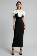 Slaia Flower One Shoulder Maxi Dress