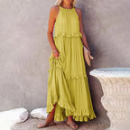 Aurora Timeless Sleeveless Maxi Dress with Ruffles Evening Wear Edit