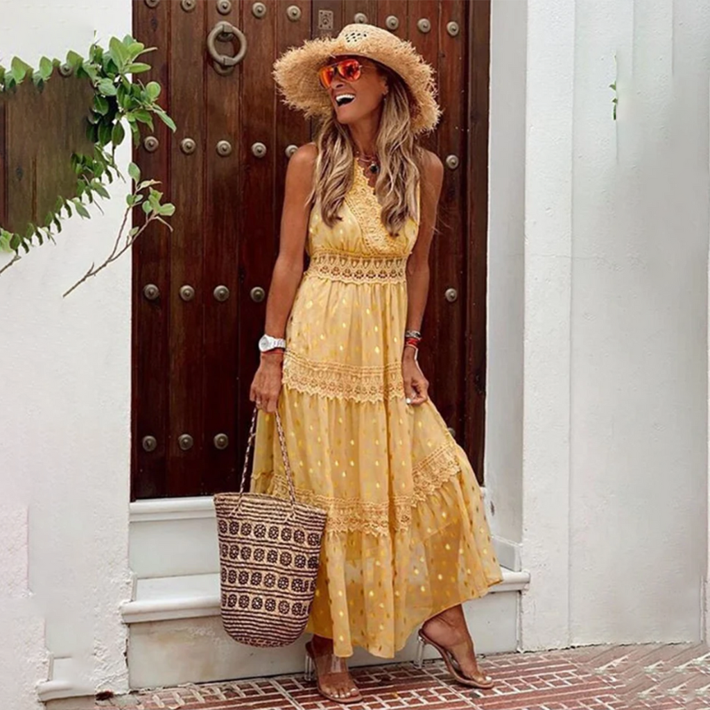 Karla Timeless Boho Dress for Summer Elevated Occasion Wear
