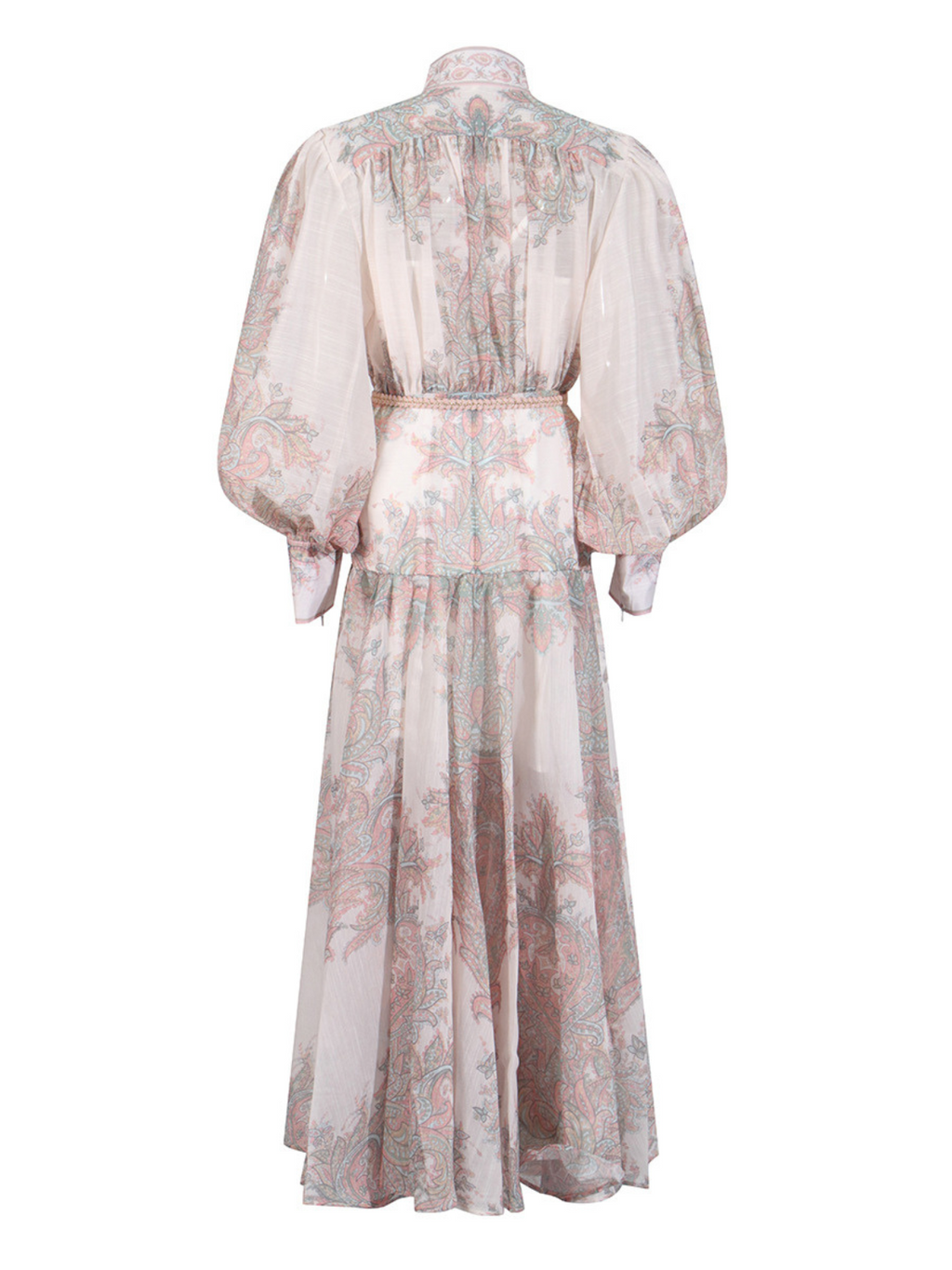 High Neck Button Up Floral Maxi Dress