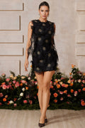 Quoril Sleeveless Flower Mini Dress