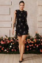 Quoril Sleeveless Flower Mini Dress