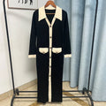 Chic Knitted Turn-down Collar Red Black Party Dress