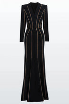 Luxrtp Black Rhinestone Maxi Dress