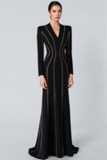 Luxrtp Black Rhinestone Maxi Dress