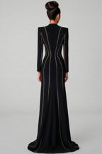 Luxrtp Black Rhinestone Maxi Dress
