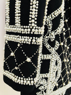 NAUTA Pearls Beaded Blazer Dress in Black