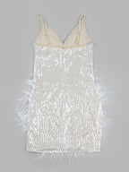 CIGNA Pearls & Feathers Mini Dress
