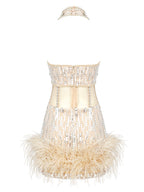 POEME Feathers Mini Dress