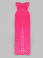 PITCHA Strapless Velvet Maxi Dress