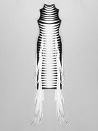 ANABELLE Knit Midi Dress w Fringes