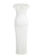 ENIGMA Sequin Maxi Dress in White