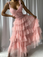 NILA Tulle Maxi Dress in Pink