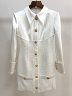 TEMMA Tweed Mini Dress in White