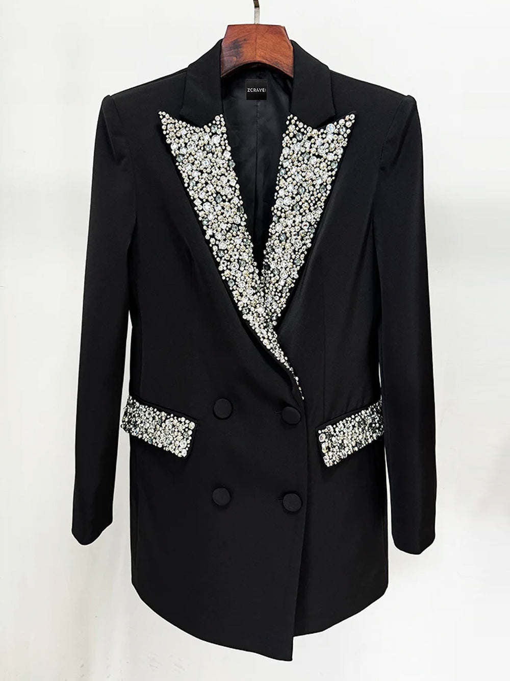AMANZE Crystal Embellished Blazer Mini Dress