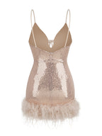 NIKA Sequin Mini Dress in Apricot
