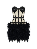 DIVANI Feathers Mini Dress