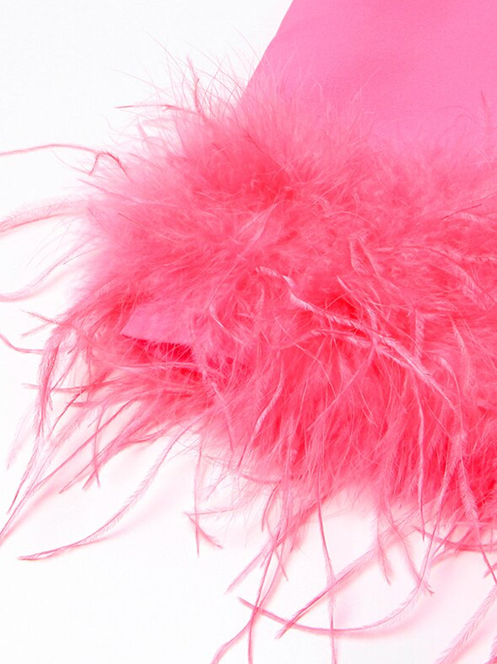 PIUME Mini Dress w Feathers in Pink