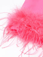 PIUME Mini Dress w Feathers in Pink