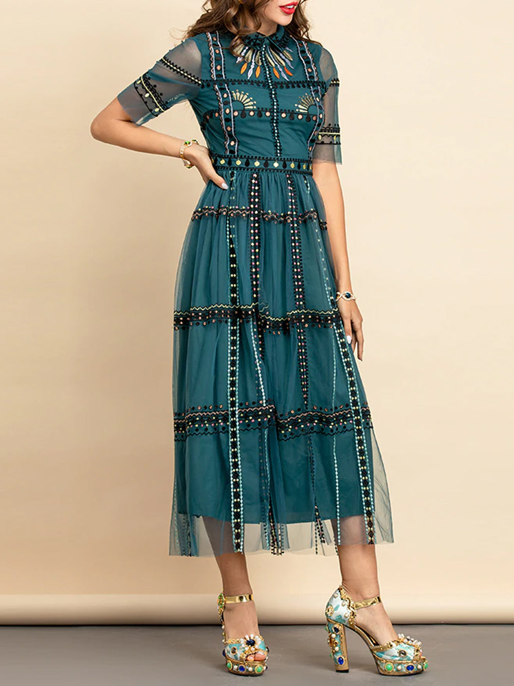 LEITA Lace Midi Dress