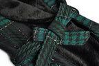 Fashion Designer Runway Fur Long Lace Plaid Warm Coat