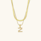 Opal Charm - LayeRed Gold Initial Necklace