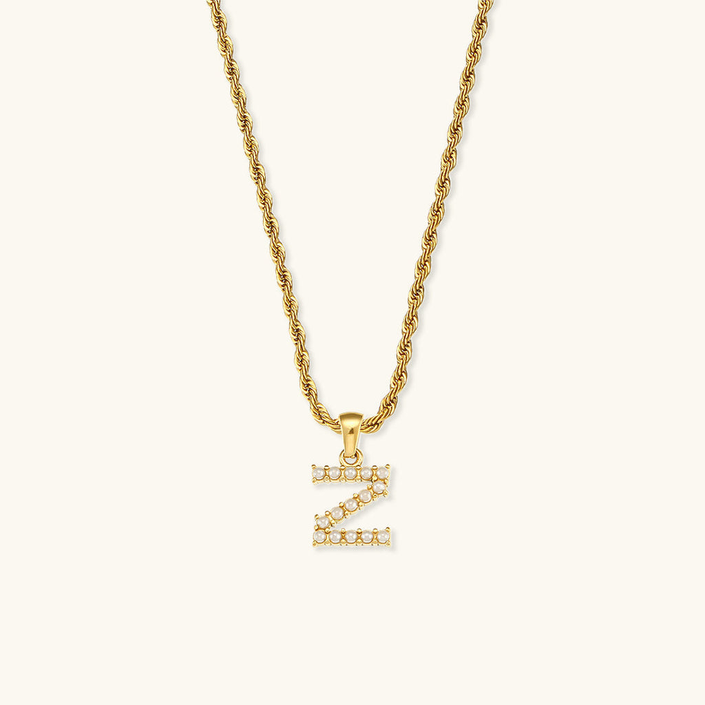Aurora Pearl Initial Necklace