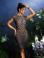Circle Embellished Mini Dress In Black