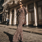Bohemian Vacation Party Zebra Printed Maxi Dress