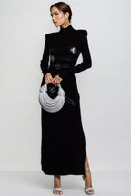 Brock Black PU Maxi Dress
