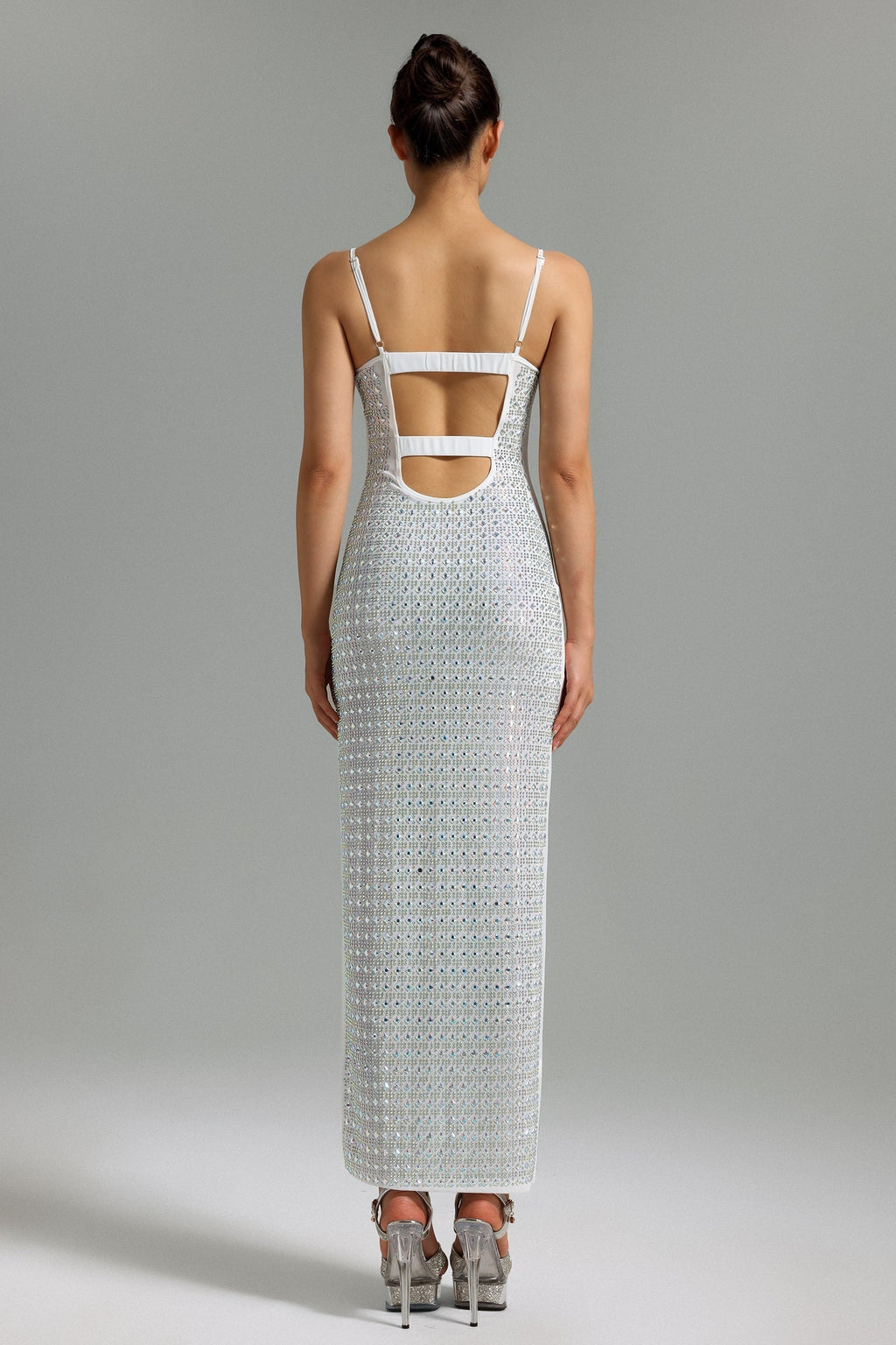 Diamante Halter Maxi Dress
