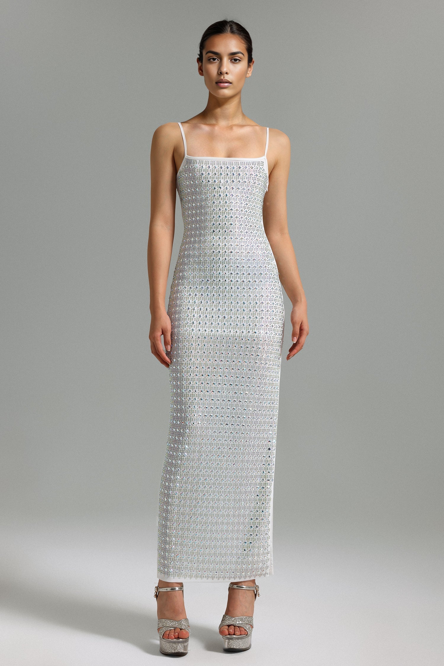 Diamante Halter Maxi Dress