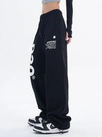 Fashion Hip Hop Casual Trousers: High Waist Women's Sweatpants