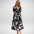 Sabrina Chic Charming V Neck Dress Designer Edit