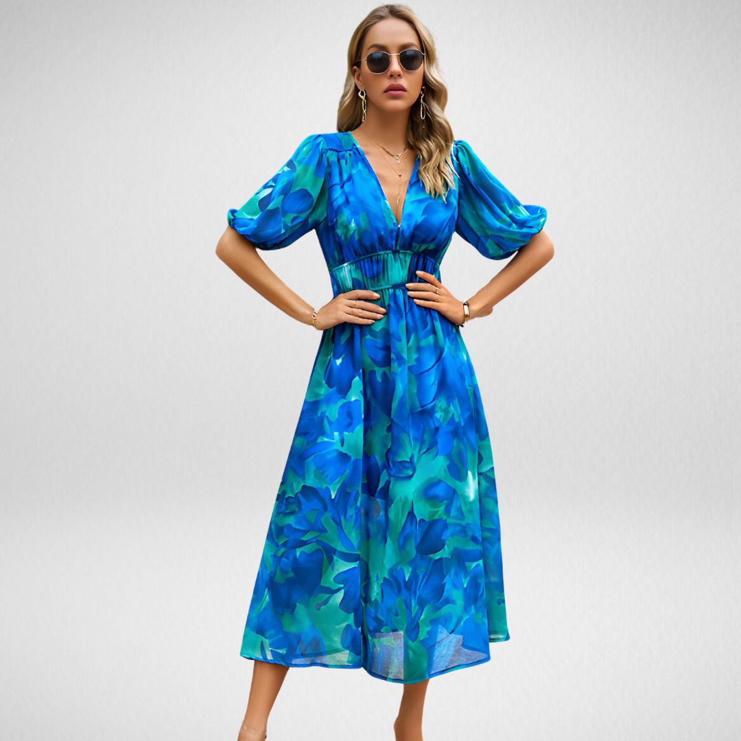 Dayana Luxe Dress with V Neckline Premium Wardrobe Essential