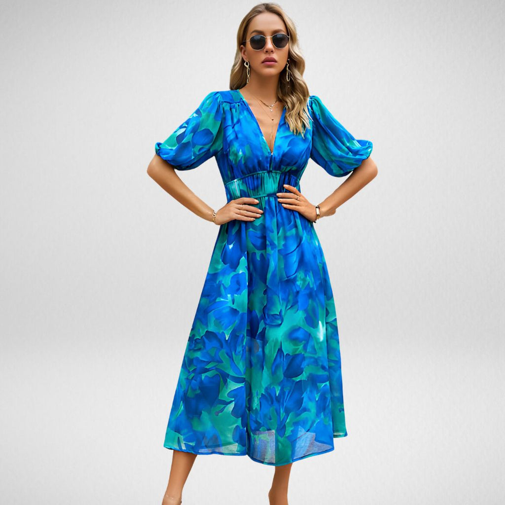 Daria Statement Dress with V Neckline Occasion Edit