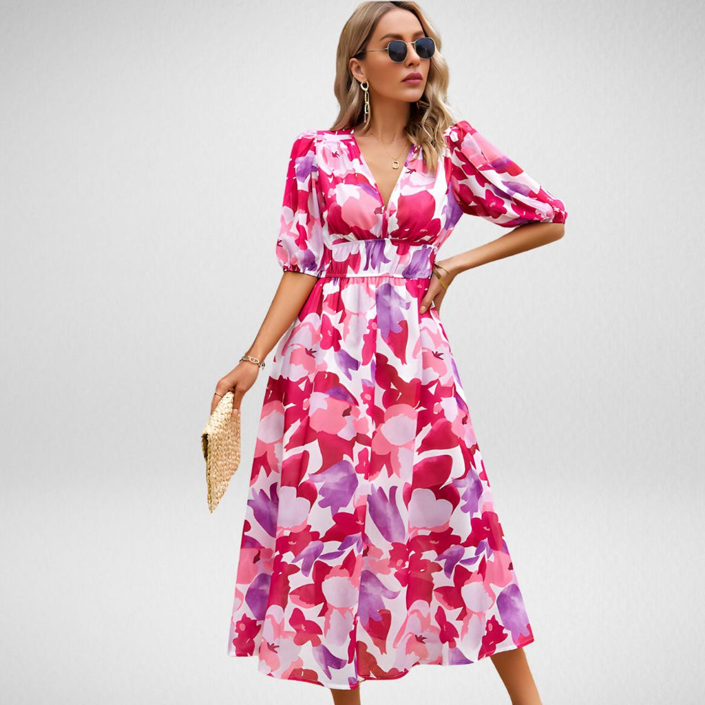 Daria Statement Dress with V Neckline Occasion Edit