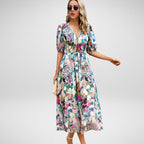 Sabrina Chic Charming V Neck Dress Designer Edit