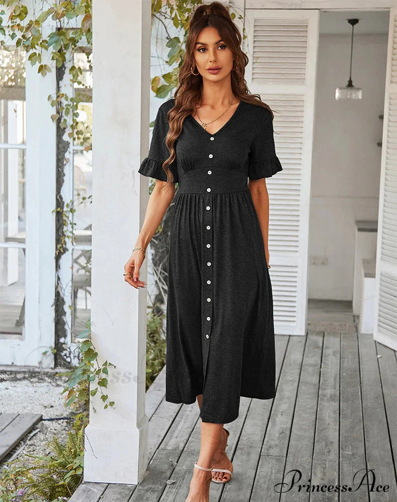 A-LINE DRESS - SOLID COLOR