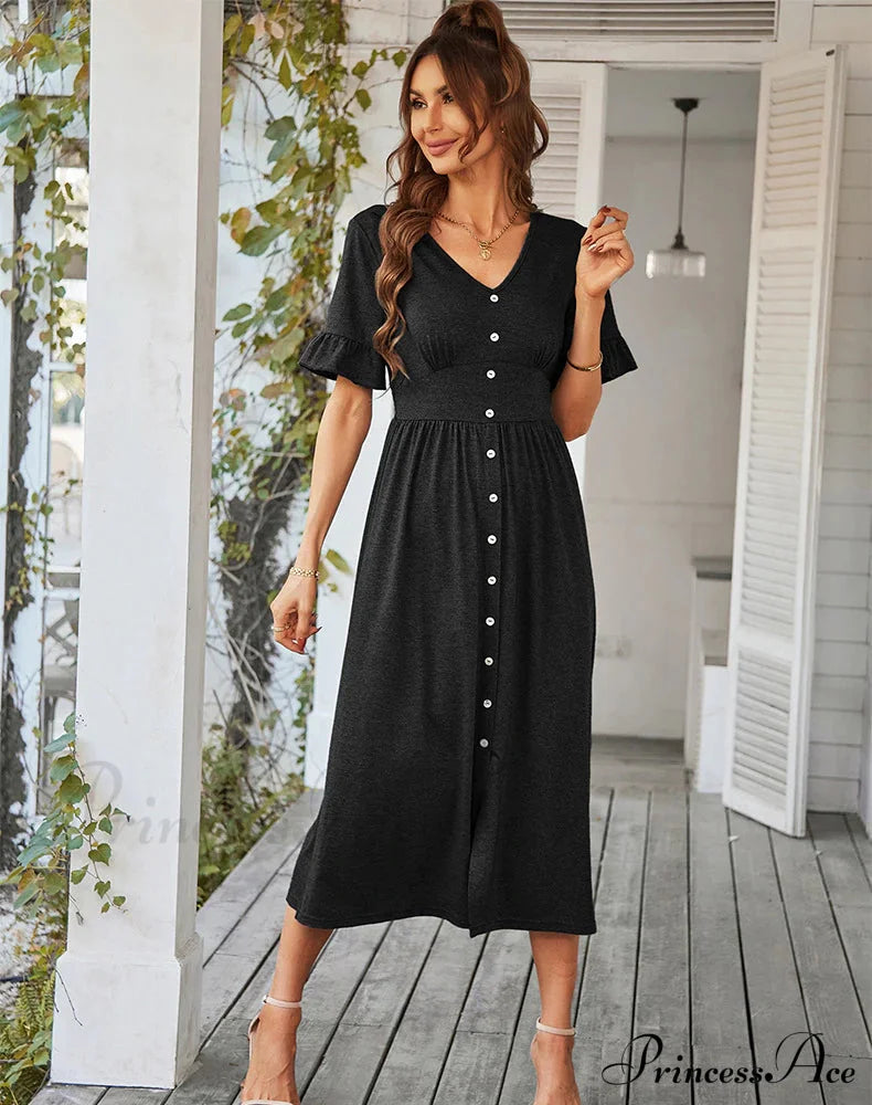 A-LINE DRESS - SOLID COLOR