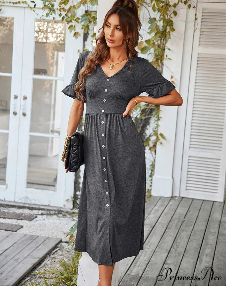 A-LINE DRESS - SOLID COLOR