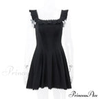 A-line Slinky Pleated Mini Dress