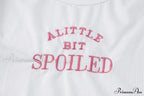 A Little Bit Spoiled Graceful White Graphic Crop Top