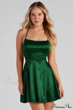A Moment In Satin Skater Dress