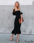 A Stylish Affair Charming Ruffled Midi Dress