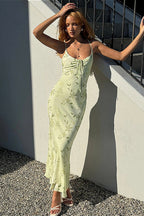 Slim Fitted Mermaid Cami Maxi Floral Dress