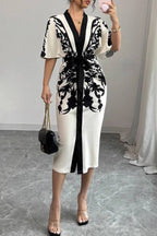 Printed split cuff cardigan